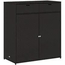 vidaXL Gartenschrank Schwarz 105x55x113 cm Poly Rattan