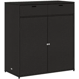 vidaXL Gartenschrank Schwarz 105x55x113 cm Poly Rattan