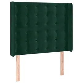 vidaXL LED Kopfteil Dunkelgrün 103x16x118/128 cm Samt