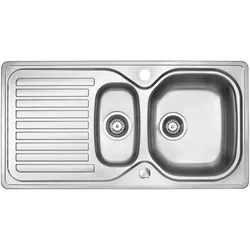 Einbauwaschbecken OPTIFIT, silber (edelstahl seidenmatt), B:96cm, Waschtische