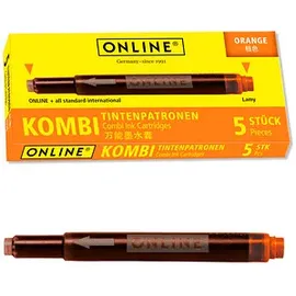 Online Schreibgeräte Tintenpatronen für Füller 17174/12 orange, 5 St.