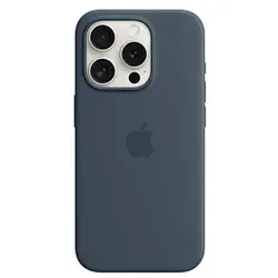 Apple Silikon Case mit MagSafe Handy-Cover für Apple iPhone 15 Pro sturmblau
