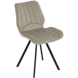 Esszimmerstühle  Küchenstuhl Polsterstuhl Design Stuhl mit Rückenlehne, mit Sitzfläche aus Samt, Gestell aus Metall 1 St. Taupe