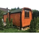 JVmoebel Fasssauna Naturholzsauna aus Massivholz - Gartensauna Fasssauna Braun, (1-St) Made in Europe braun