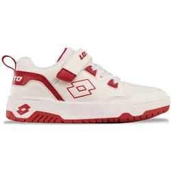 Sneaker LOTTO, Kinder, Gr. 30, weiß (weiß, rot), Synthetik, Kunstfaser, mehrfarbig, sportlich, Schuhe, - in kindgerechter Passform