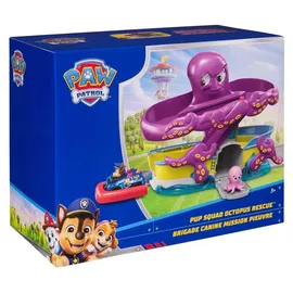 Paw Patrol Pup Squad Oktopus Spielset mit Rennstrecke, Rampe und Baby-Tintenfisch