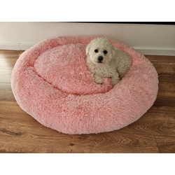 Pamek Hundekorb küscheliges Tierbett Hunde-Himmel Plüsch für Hunde und Katzen, Einfache Reinigung in der Waschmaschiene. rosa 60 cm
