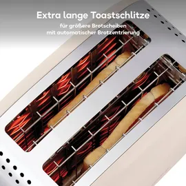 Russell Hobbs Toaster Colours Plus Jasmine (6 Bräunungsstufen, breite Toastschlitz, Schnell-Toast,Hebefunktion, Brötchenaufsatz, Auftau-, Aufwärm- & Stoppfunktion,1100W) 26930-56
