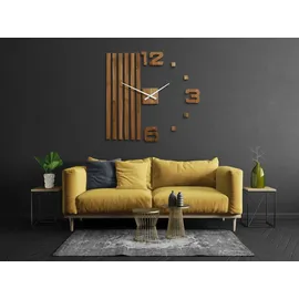 Flexistyle 3D-Wanduhr 100 cm 100 cm braun