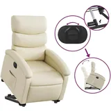 vidaXL Relaxsessel mit Aufstehhilfe Elektrisch Kunstleder 92 x 99,5 x 0 cm Creme