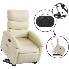 vidaXL Relaxsessel mit Aufstehhilfe Elektrisch Kunstleder 92 x 99,5 x 0 cm Creme