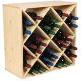 Proregal Modulares Weinregal Vincellar Mod HxBxT 60 x 60 x 30 cm Rauten Modul Für 30 FlaschenMassives Kiefernholz Natur