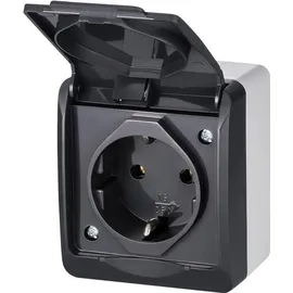 Elektro-Plast Schuko-Steckdose 1-fach IP44 Anthrazit