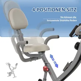Homcom Heimtrainer mit LCD Display grau/rot