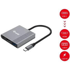 Equip 3-in-1-USB-C-zu-HDMI-/USB-A-/USB-PD-Adapter,