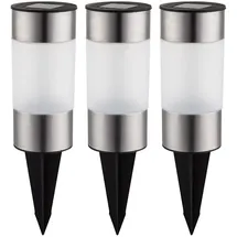 GLOBO Solar Edelstahl Wegeleuchten Im 3er Set Led Außenbeleuchtung