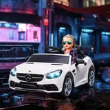 Aiyaplay Kinder-elektroauto, Mit Led-scheinwerfern, Sicherheitsgurt, Hupe, Musik, 3 Bis 5 Km/h, Weiß, 107 X 62,5 X 44cm