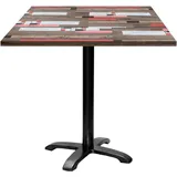 Tisch 70 x 70 cm – Modell Bazila aus rotem Holz - Bunt