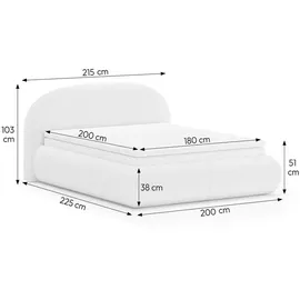 beautysofa MOTTI 180 x 200 cm Beige