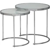 FineBuy Beistelltisch FB53075 Milchglas weiß 50 x 42 cm