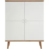 Home Affaire Highboard Merle 107 x 134 x 40 cm Eiche Riviera / Weiß matt