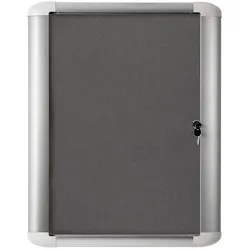 Interne Informationsvitrine MASTER, Textilhintergrund, grau, 816 x 995 mm