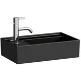 Laufen Kartell Handwaschbecken 8153350201111, 46x28cm, schwarz 1 Hahnloch, links, Saphirkeramik