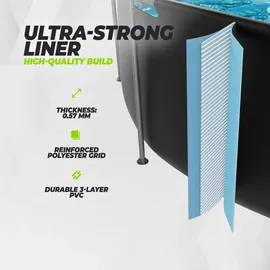 VirtuFit Rundpool Ø244 x 76 cm grau inkl. Filterpumpe