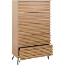 MCW Kommode MCW-M49, Highboard Schrank, 3D-Design 5 Schubladen MDF Metall 145x80x44cm ~ natur