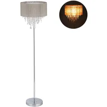 Relaxdays Stehlampe Organza Kristall 151,5 cm grau/silber