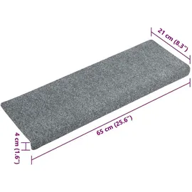 vidaXL Treppenmatten 10 Stk. 65x21x4 cm Nadelvlies