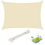 Woltu Sonnensegel Rechteck HDPE 300 x 500 cm Creme