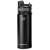 ROCKBROS Fahrrad-Thermoflasche für Getränke Edelstahl 530 mL Schwarz