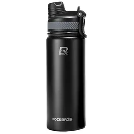 ROCKBROS Fahrrad-Thermoflasche für Getränke Edelstahl 530 mL Schwarz