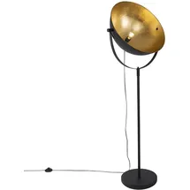 QAZQA Industrie Stehlampe schwarz 50 cm mit Gold verstellbar - Magnax