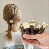 Spiral-Haargummis 1 paar Pferdeschwanz Elastische Gummiband Telefon Linie Haar Band Kreative Haar Weben Artefakt Haar Seil Gebunden Haar Frauen Stirnband Spurlose Telefonkabel-Haargummis(Lovely)
