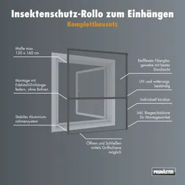 Primaster Fliegenschutz-Rollo 130 x 160 cm Anthrazit