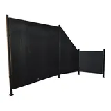 Jet-Line Sichtschutzwand La Gomera 180 x 300 cm schwarz Aluminium 7 St.
