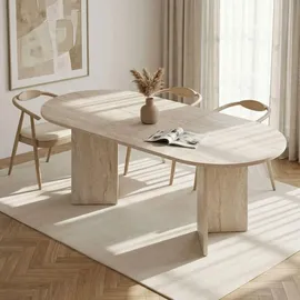 HANAH Home Ausziehtisch 160 x 75 x 90 cm beige