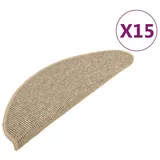 vidaXL Stufenmatten Selbstklebend 15 Stk. Dunkelbeige 65x21x4 cm