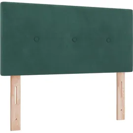 vidaXL LED Boxspringbett mit Matratze Dunkelgrün 90 x 190 cm Samt