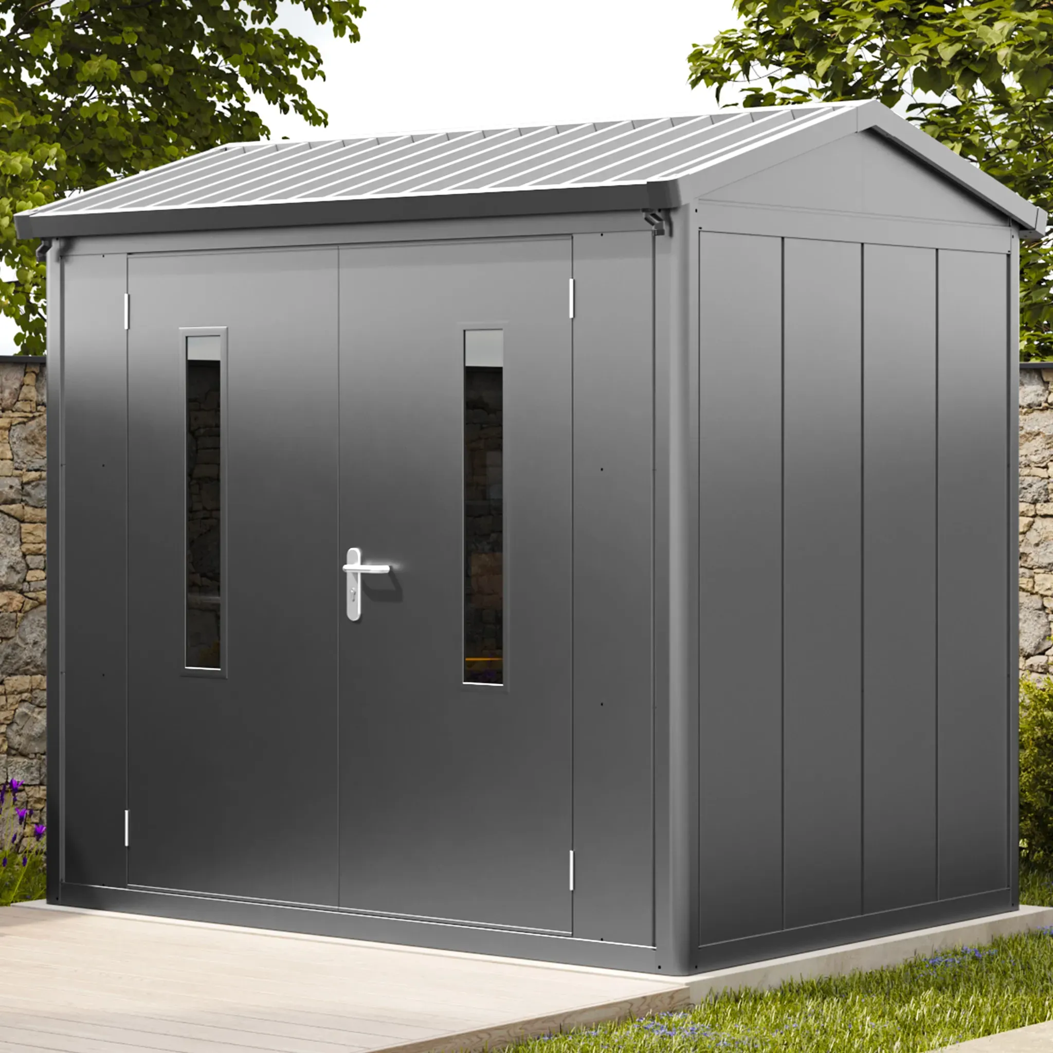 PRIMEYARD  228 x 180 cm Tuinschuur, antraciet - (GFPV00918)