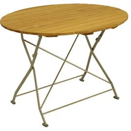 DEGAMO Kurgarten - Garnitur BAD TÖLZ 5-teilig (4x Stuhl, 1x Tisch 100cm rund), Flachstahl verzinkt + Robinie, klappbar