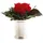 ROSEMARIE SCHULZ Heidelberg Infinity Blume in silberfarbenen Becher 1 ewige Rose konserviert Blumenstrauß langhaltend (Rot, 1 Rose)