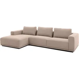 Musterring Ecksofa JustB! PM200, mit Holzrahmen in schwarz, 2 Teile, Anreihsofa rechts & Longchair links, mit Armlehnen, inkl. Rückenkissen beige