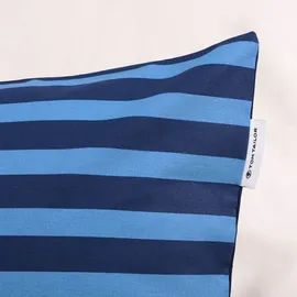 Tom Tailor Renforcé Bettwäsche MEDIUM STRIPES Blau 155 x 220 cm + 80 x 80 cm