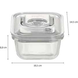 CASO Design Vakuumbehälter eckig transparent 1 l 4-teiliges Set
