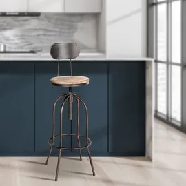 CLP 2er Set Barhocker Pino Holz höhenverstellbar,bronze