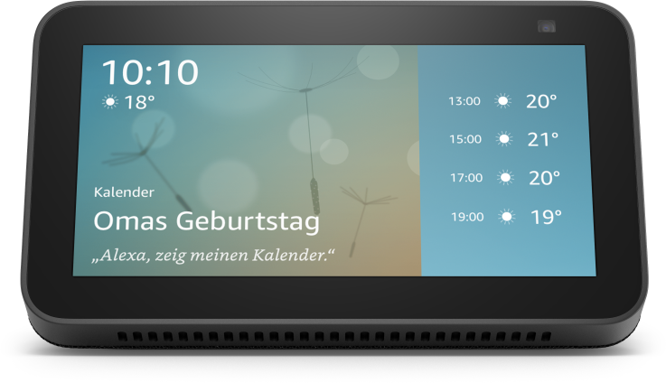 Echo Show 5 (2. Generation) Schwarz - 5,5-Zoll-Touchscreen, Amazon Alexa, Smart Home Steuerung