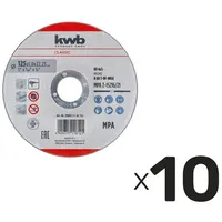 KWB Trennscheibe, 711812, 125x1,0 mm, 10 Stück